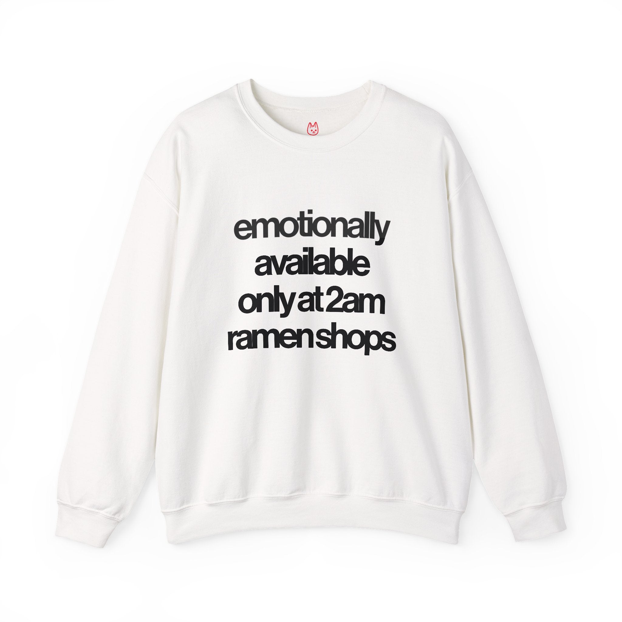 Emotionally Available Only at 2am Ramen Shops Unisex Heavy Blend™ Crewneck Sweatshirt